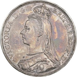 England, Victoria, Crown 1889, S 3921, KM 765, EF, lightly cleaned.