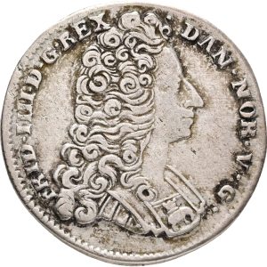 Frederik IV, 16 skilling 1714, Sieg 15, H 47, kv. 1+, renset.