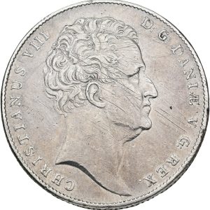 Christian VIII, speciedaler 1840 FF, Sieg 13.2, H 43B, kv. 1+, renset, ridser.