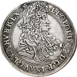 Hungary, Leopold I, 1/2 Taler 1699, KM 220, VF, plugged, traces of mounting on rim.