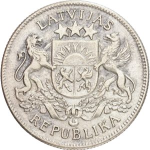Latvia, 2 Lati 1925, KM 8, VF