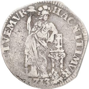 Netherlands, Gelderland, Gulden 1713, KM 65.2, F, edge clipped