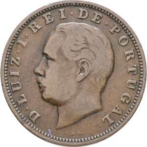 Portugal, Luis I, 20 Reis 1883, KM 527, VF-F