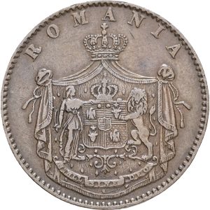 Romania, Carol I, 5 Bani 1867, KM 3, EF-VF