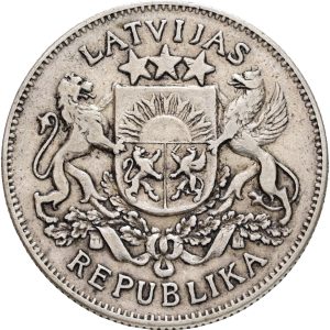 Latvia, 2 Lati 1926, KM 8, VF