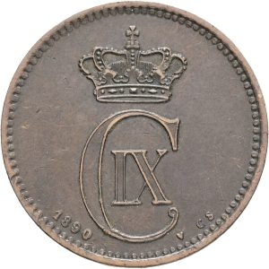 Christian IX, 5 øre 1890, Sieg 1.1, H 17A, kv. 1+