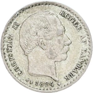 Christian IX, 10 øre 1884, Sieg 9.1, H 16A, kv. 1+