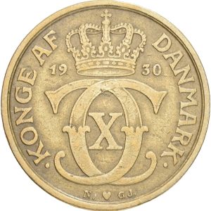 Christian X, 1 krone 1930, Sieg 3.2, H 21B, kv. 1-1-