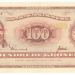 100 kroner 1970 B4 0J-erstatningsseddel, Sunesen / Valeur, nr. 1278848, Sieg 137, Pick 46r, kv. 0-01