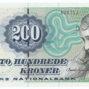 200 kroner 1997 A0, Bodil Nyboe Andersen / Heering, nr. 208262J, Sieg 148, Pick 57, kv. 0