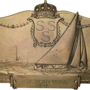Sverige, Det Kongelige Svenske Sejladsselskab / 'Kungliga Svenska Segel Sällskapet', af C. G. Hallberg, Ae, 108x86 mm, 135,30 g, kv. 01 - tildelt C. F. Tranchell, 1912