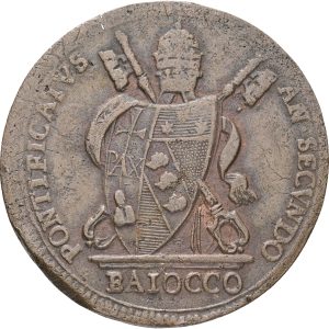 Papal States, Pius VII (1800-1823), Baiocco 1802, KM 1267, VF