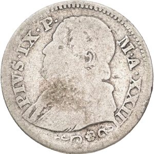 Papal States, Pius IX (1846-1878), 10 Soldi / 50 Centesimi 1868 R anno XXIII, KM 1386.1, VG