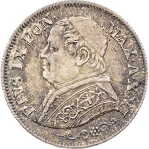 Papal States, Pius IX (1846-1878), 10 Soldi / 50 Centesimi 1866 R anno XXI, KM 1376, AU