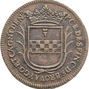 Southern Netherlands, Namur, Philippe Spinola, jeton, 1696, Ae, 28 mm, 7.09 g, Dugniolle 4607, VF