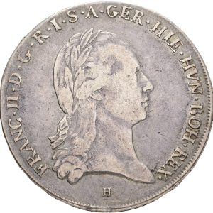 Belgium, Austrian Netherlands, Francis II (1792-1835), Kronentaler 1795 H, Günzburg Mint, KM 62.1, VF, partially weakly struck