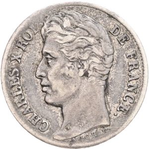 France, Charles X (1824-1830), 1/2 Franc 1826 A, Paris mint, KM 723.1, VF