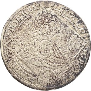 Hungary, Leopold I (1657-1705), 1/4 Taler 1695, KM 228, F, slightly bent, traces of mounting.