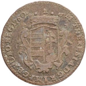 Hungary, Maria Theresia (1740-1780), Denar 1760, KM 375, F, corr.