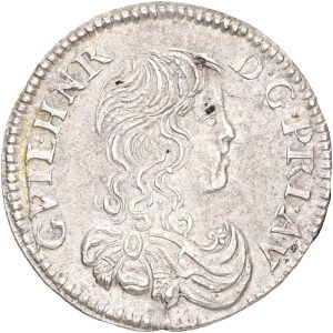 France, Orange, William Henry (1650-1702), 1/12 Ecu / 5 Sols 1661, KM 115, EF, few spots, cleaned.