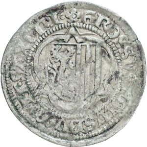 Germany, Saxony, Friedrich III, Johann and Albrecht III (1486-1500), 1/2 Schwertgroschen ND, 1.78 g, Krug 1820ff., VF