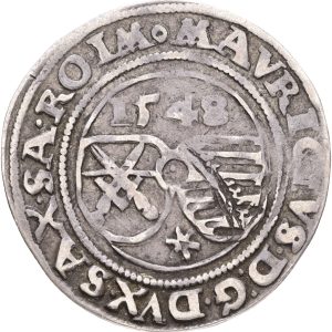 Germany, Saxony, Moritz (1547-1553), 1/4 Taler 1548, 7.09 g, Keilitz/Kahnt 17, VF