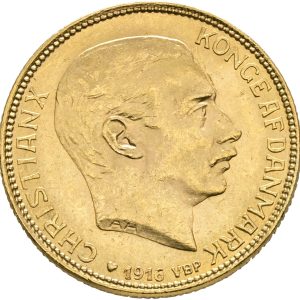 Christian X, 20 kroner 1916, Sieg 3.1, H 1A, F 299, kv. 01