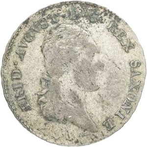 Germany, Saxony, Friedrich August I (1806-1827), 1/6 Taler 1809, KM 1050, VF-F, deposits.