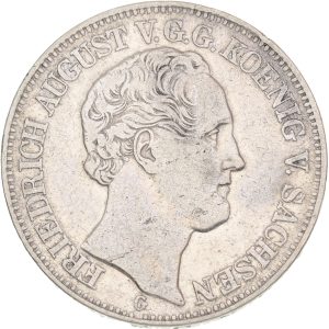 Germany, Saxony, Friedrich August II (1836-1854), Taler 1842, KM 1148, VF-F, minor edge nicks, lightly cleaned.