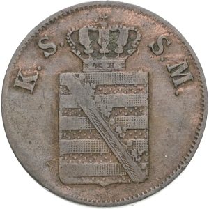 Germany, Saxony, Friedrich August II (1836-1854), 2 Pfennige 1848, KM 1157, VF-F