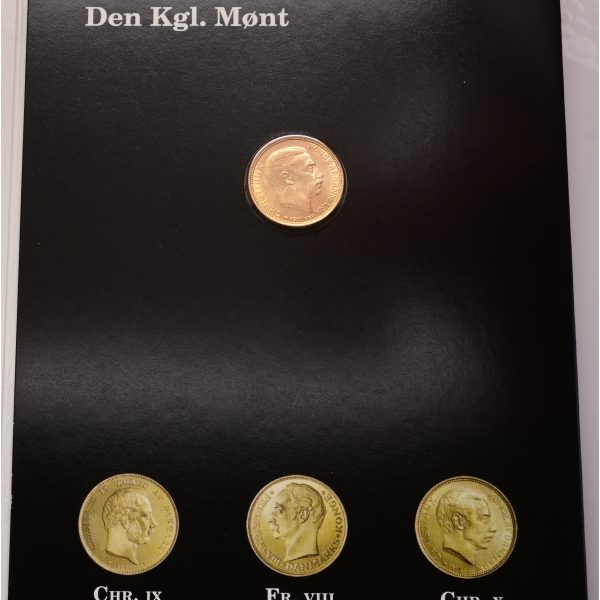 Christian X, 10 kroner 1913, Sieg 3, H 2, Fr. 300, kv. 0-01 – i original folder fra Den Kgl. Mønt. Modelfoto. (Kopier)