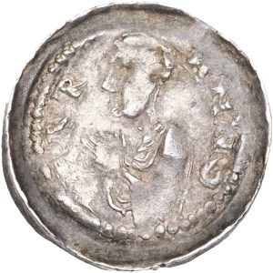 France, Metz, Bertram (1179-1212), Denier, 0.72 g, Boudeau 1625, EF-VF, partially weakly struck.