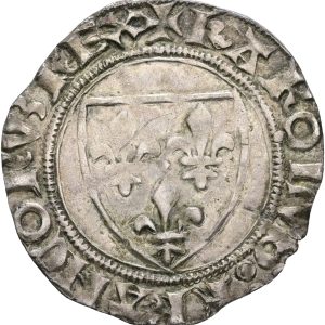 France, Charles VI (1380-1422), Blanc Guenar, 2.72 g, Duplessy 377A, VF