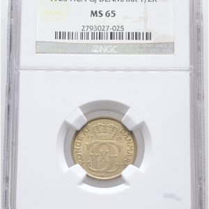 Christian X, 1/2 krone 1925, Sieg 1.1, H 22A - graderet MS 65 af NGC