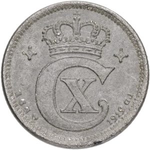 Christian X, 1 øre 1919, Sieg 3.3, H 19B, kv. 01-1+