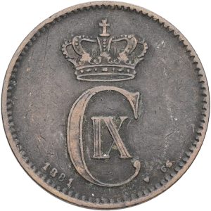 Christian IX, 2 øre 1881, Sieg 1.1, H 18A, kv. 1