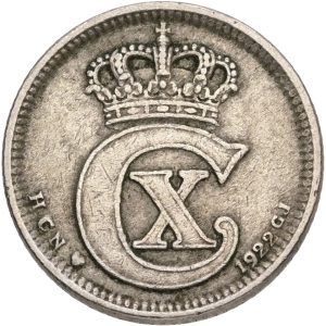 Christian X, 10 øre 1922, Sieg 11.3, H 13, kv. 1+-1