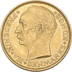 Frederik VIII, 20 kroner 1908, Sieg 2, H 1, F 297, kv. 01