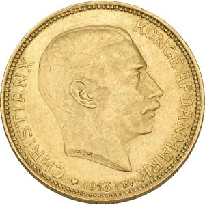 Christian X, 20 kroner 1913, Sieg 3.1, H 1A, F 299, kv. 01-1+