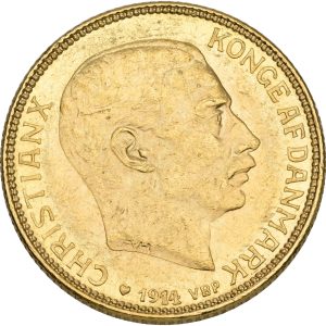 Christian X, 20 kroner 1914, Sieg 3.1, H 1A, F 299, kv. 01-1+