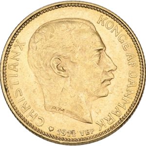 Christian X, 20 kroner 1914, Sieg 3.1, H 1A, F 299, kv. 01, ridser.