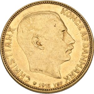 Christian X, 20 kroner 1915, Sieg 3.1, H 1A, F 299, kv. 01-1+