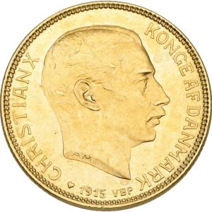 Christian X, 20 kroner 1915, Sieg 3.1, H 1A, F 299, kv. 0-01, hak.