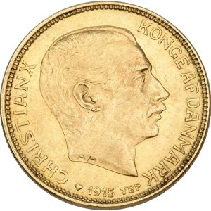 Christian X, 20 kroner 1915, Sieg 3.1, H 1A, F 299, kv. 01-1+/01