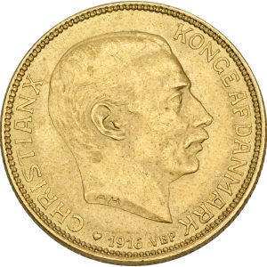 Christian X, 20 kroner 1916, Sieg 3.1, H 1A, F 299, kv. 01