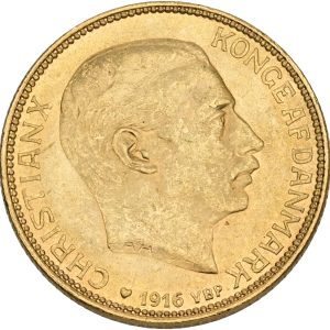 Christian X, 20 kroner 1916, Sieg 3.1, H 1A, F 299, kv. 01