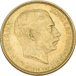 Christian X, 20 kroner 1916, Sieg 3.1, H 1A, F 299, kv. 01