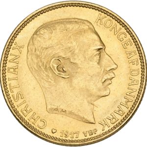 Christian X, 20 kroner 1917, Sieg 3.1, H 1A, F 299, kv. 01