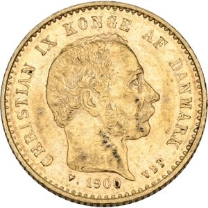 Christian IX, 10 kroner 1900, Sieg 1.2, H 9B, F 296, kv. 1+, let pudset.