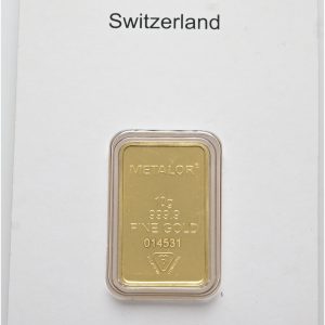 Guldbarre, 10 g, Au (999.9/1000), Metalor - i original holder.